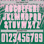 Custom Kelly Green Light Pink-White Splash Sports Sublimation Soccer Uniform Jersey