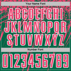 Custom Kelly Green Neon Pink-White Splash Sports Sublimation Soccer Uniform Jersey