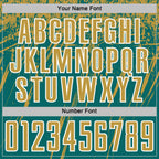 Custom Teal Old Gold-White Splash Sports Sublimation Soccer Uniform Jersey