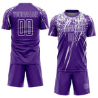 Custom Purple White Splash Sports Sublimation Soccer Uniform Jersey