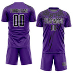 Custom Purple Black-White Splash Sports Sublimation Soccer Uniform Jersey