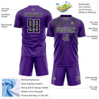 Custom Purple Black-White Splash Sports Sublimation Soccer Uniform Jersey