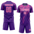 Custom Purple Pink-White Splash Sports Sublimation Soccer Uniform Jersey