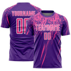 Custom Purple Pink-White Splash Sports Sublimation Soccer Uniform Jersey