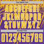 Custom Purple Gold-White Splash Sports Sublimation Soccer Uniform Jersey