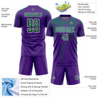Custom Purple Kelly Green-White Splash Sports Sublimation Soccer Uniform Jersey
