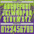 Custom Purple Neon Green-White Splash Sports Sublimation Soccer Uniform Jersey