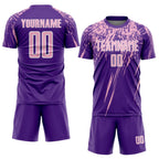 Custom Purple Light Pink-White Splash Sports Sublimation Soccer Uniform Jersey