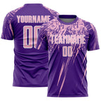 Custom Purple Light Pink-White Splash Sports Sublimation Soccer Uniform Jersey