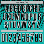 Custom Aqua Black-White Splash Sports Sublimation Soccer Uniform Jersey