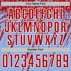 Custom Light Blue Red-White Splash Sports Sublimation Soccer Uniform Jersey