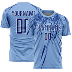 Custom Light Blue Royal-White Splash Sports Sublimation Soccer Uniform Jersey