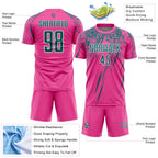 Custom Pink Teal-White Splash Sports Sublimation Soccer Uniform Jersey