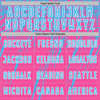 Custom Pink Sky Blue-White Splash Sports Sublimation Soccer Uniform Jersey