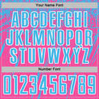 Custom Pink Sky Blue-White Splash Sports Sublimation Soccer Uniform Jersey