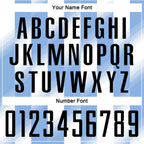 Custom Light Blue Black-White Argentina Stripes Sports Sublimation Soccer Uniform Jersey