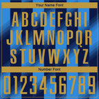 Custom Powder Blue Old Gold-Navy Stripes Sports Sublimation Soccer Uniform Jersey