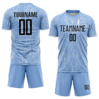 Custom Light Blue Black-White Argentina Splatter Pattern Sports Sublimation Soccer Uniform Jersey