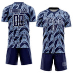 Custom Navy Light Blue-White Argentina Stripes Sports Sublimation Soccer Uniform Jersey