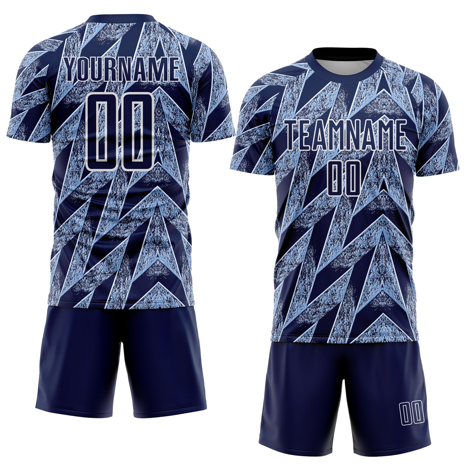 Custom Navy Light Blue-White Argentina Stripes Sports Sublimation Soccer Uniform Jersey
