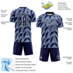 Custom Navy Light Blue-White Argentina Stripes Sports Sublimation Soccer Uniform Jersey