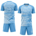 Custom Light Blue White Argentina Geometric Pattern Sports Sublimation Soccer Uniform Jersey