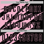 Custom Light Pink Black Abstract Line Sports Sublimation Soccer Uniform Jersey