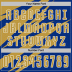 Custom Old Gold Royal-White Abstract Line Sports Sublimation Soccer Uniform Jersey