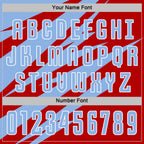 Custom Light Blue Red-White Abstract Line Sports Sublimation Soccer Uniform Jersey