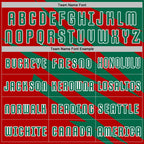 Custom Kelly Green Red-White Abstract Line Sports Sublimation Soccer Uniform Jersey