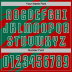 Custom Kelly Green Red-White Abstract Line Sports Sublimation Soccer Uniform Jersey