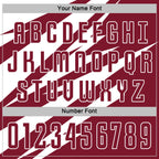 Custom White Crimson Abstract Line Sports Sublimation Soccer Uniform Jersey