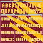 Custom Gold Crimson-White Abstract Line Sports Sublimation Soccer Uniform Jersey