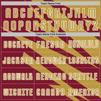 Custom Old Gold Crimson-White Abstract Line Sports Sublimation Soccer Uniform Jersey