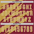 Custom Old Gold Crimson-White Abstract Line Sports Sublimation Soccer Uniform Jersey