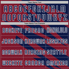 Custom Navy Crimson-White Abstract Line Sports Sublimation Soccer Uniform Jersey