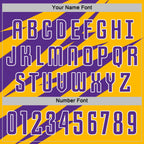 Custom Purple Gold-White Abstract Line Sports Sublimation Soccer Uniform Jersey