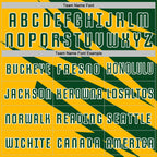 Custom Green Gold-White Abstract Line Sports Sublimation Soccer Uniform Jersey