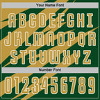 Custom Old Gold Green-White Abstract Line Sports Sublimation Soccer Uniform Jersey