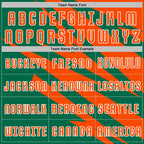 Custom Orange Kelly Green-White Abstract Line Sports Sublimation Soccer Uniform Jersey