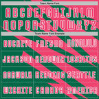 Custom Neon Pink Kelly Green-White Abstract Line Sports Sublimation Soccer Uniform Jersey