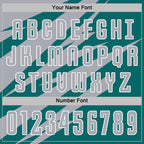 Custom Gray Teal-White Abstract Line Sports Sublimation Soccer Uniform Jersey