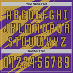 Custom Old Gold Purple-Black Abstract Line Sports Sublimation Soccer Uniform Jersey