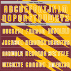 Custom Gold Burgundy-White Abstract Line Sports Sublimation Soccer Uniform Jersey