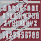 Custom Gray Burgundy-White Abstract Line Sports Sublimation Soccer Uniform Jersey