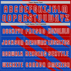 Custom Red Thunder Blue-White Abstract Line Sports Sublimation Soccer Uniform Jersey