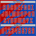 Custom Red Thunder Blue-White Abstract Line Sports Sublimation Soccer Uniform Jersey