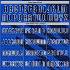 Custom Navy Thunder Blue-White Abstract Line Sports Sublimation Soccer Uniform Jersey