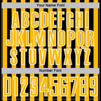 Custom Black Gold-White Stripe Sports Sublimation Soccer Uniform Jersey