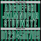 Custom Black Kelly Green-White Stripe Sports Sublimation Soccer Uniform Jersey